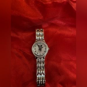 DISNEY TIME WORKS MICKEY MOUSE WATCH WITH JEWELED TRIM
